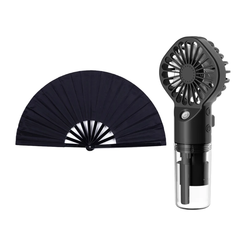 

Portable Misting Fan Cooling Quiet Fan Handheld Fan with Hand Folding Fan for Office, Home, Travel 20CC