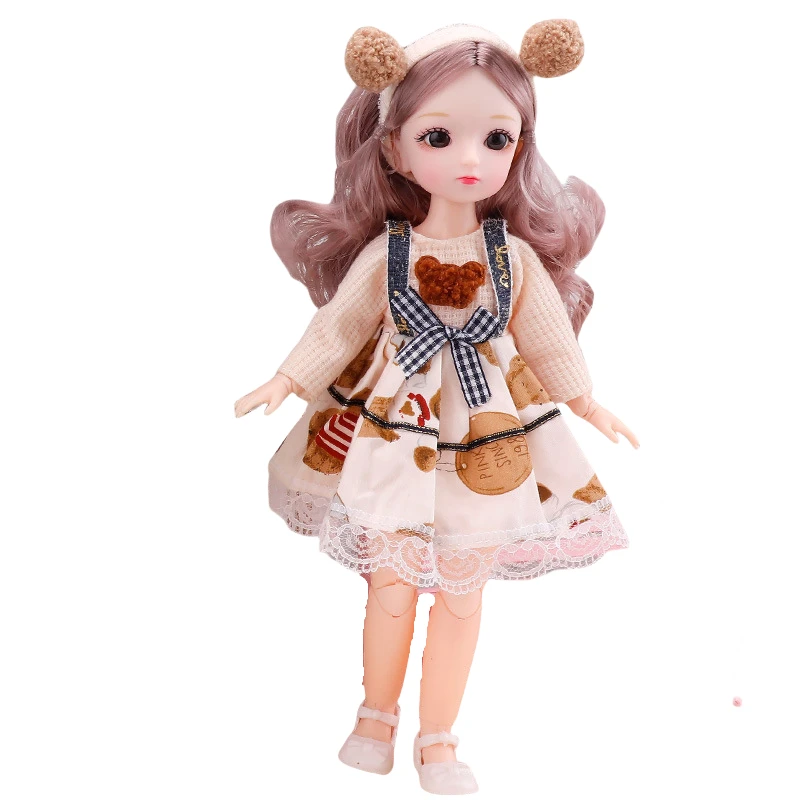 Volledige Set 1/6 Bjd Poppen Voor Meisjes 30Cm Anime Pop 23 Gezamenlijke Beweegbare Lichaam Met Rok Hoed Hoofdtooi Dress Up Diy Speelgoed Reborn Kawaii