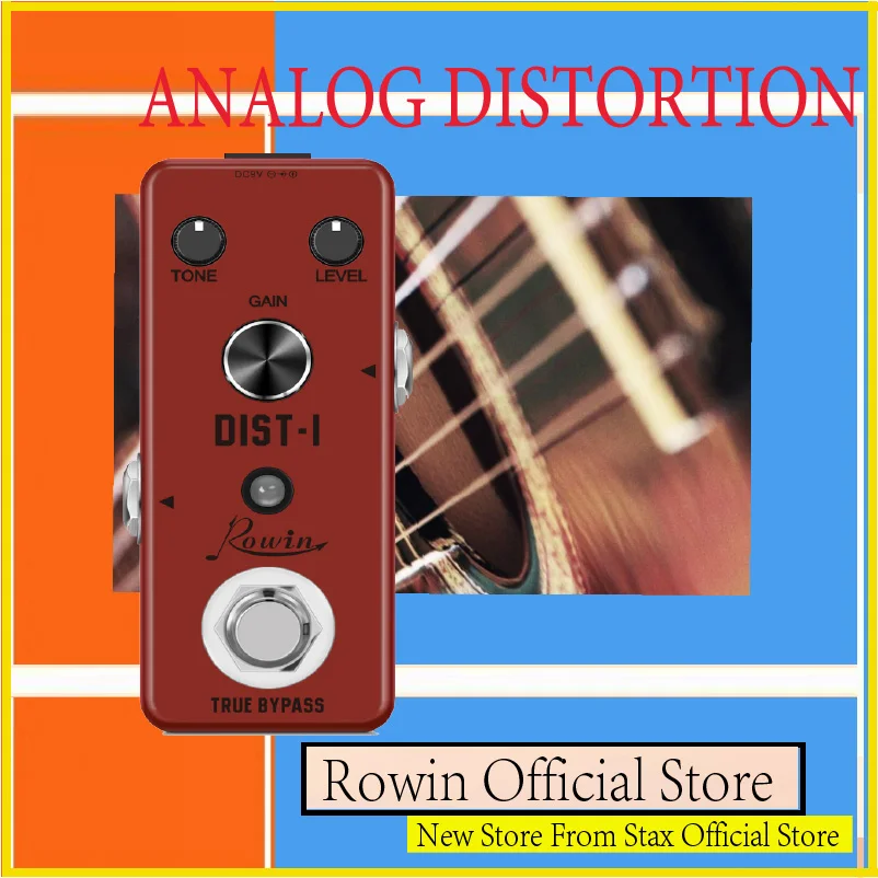 Rowin LEF-301A Guitar Distortion Pedal Realistic Vintage British Amplifer Dist Pedals High Gain Distortion Effect True Bypass