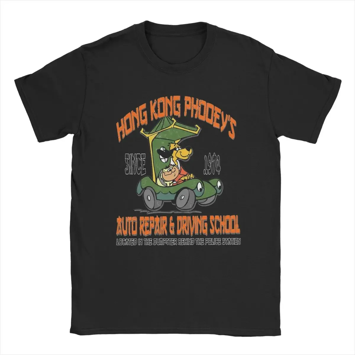 Hongs Kongs Phooey Auto Repair & Driving School T-Shirts Men Crazy Cotton Tee Shirt Short Sleeve T Shirts Gift Clothing