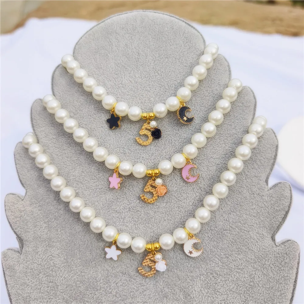 

Dog Pearl Necklace Jewelry for Small Dogs Puppy Pearl Cat Wedding Collar Chihuahua Yorkie Girl Costume Outfits Accessories