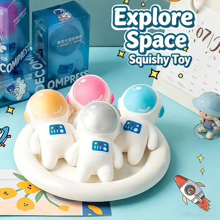 Space Man Squishy Tabas Astronaut Squeeze Fidget Toy Stress Ball Pinch Anti-stress Squishy Toys For Birthday Gifts Party Favors