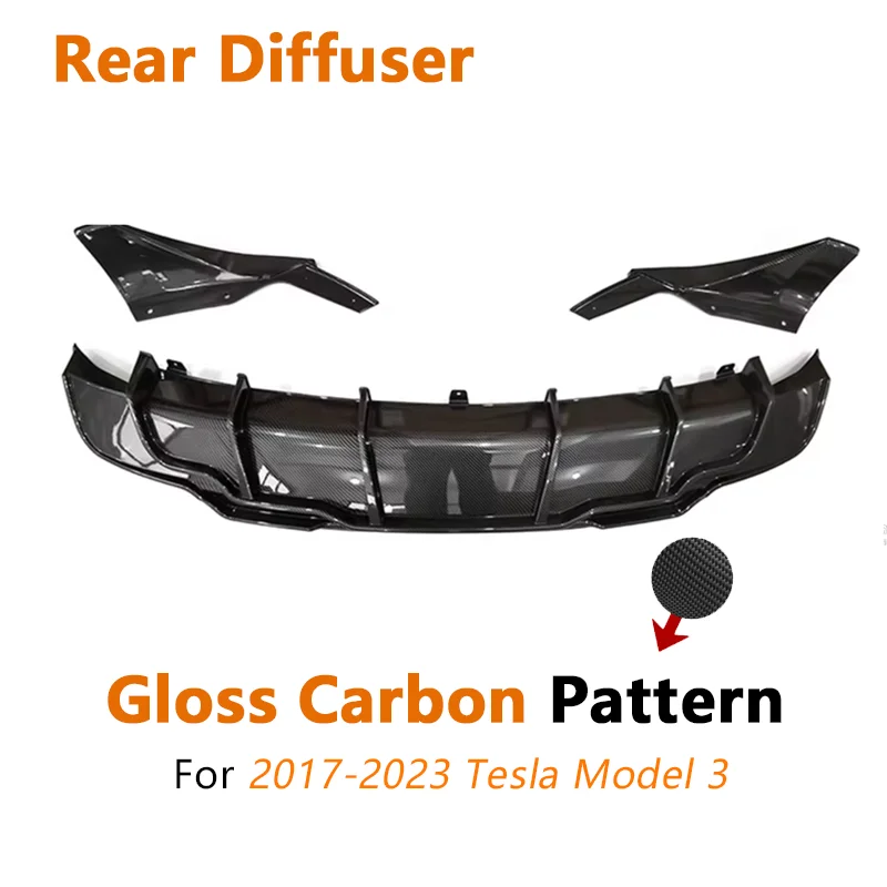 FADT Sport Body Kits Voor Tesla 2017-2023 Model 3 Bumper Lip Achter Lip Side Rok Tunning Gloss Black koolstofvezel Auto Accessorie