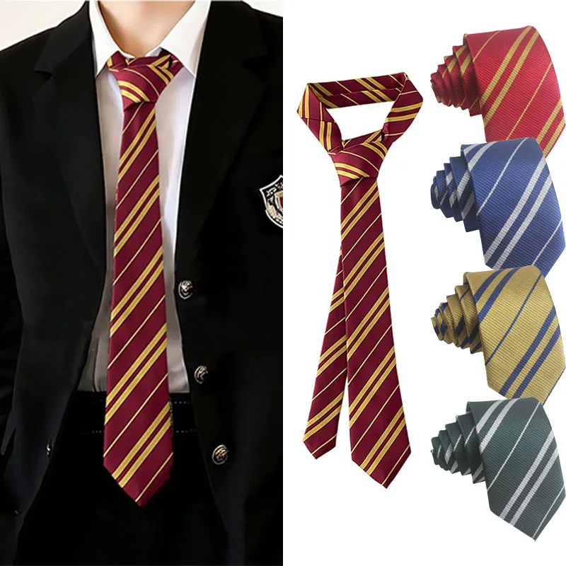 Corbata de Rayas de Harry Potter para Niños y Niñas, Disfraz de Academia de Magia para Halloween, Accesorios de Disfraz de Escuela de Magia, Corbata para Fiesta