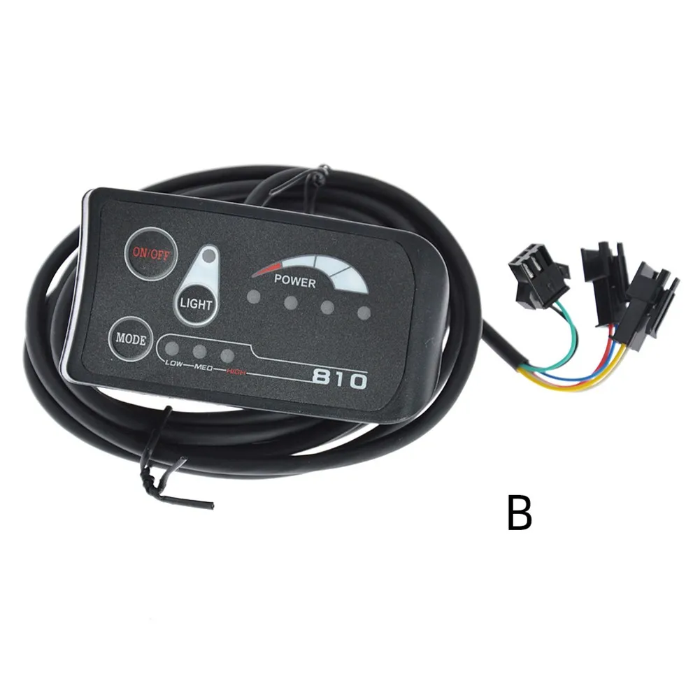 1PC ABS Black JST-SM 810 24V/36V/48V Electric Bicycle E-Bike 24V/36V/48V 810 LED Display Controller Plastic Panel About 85g