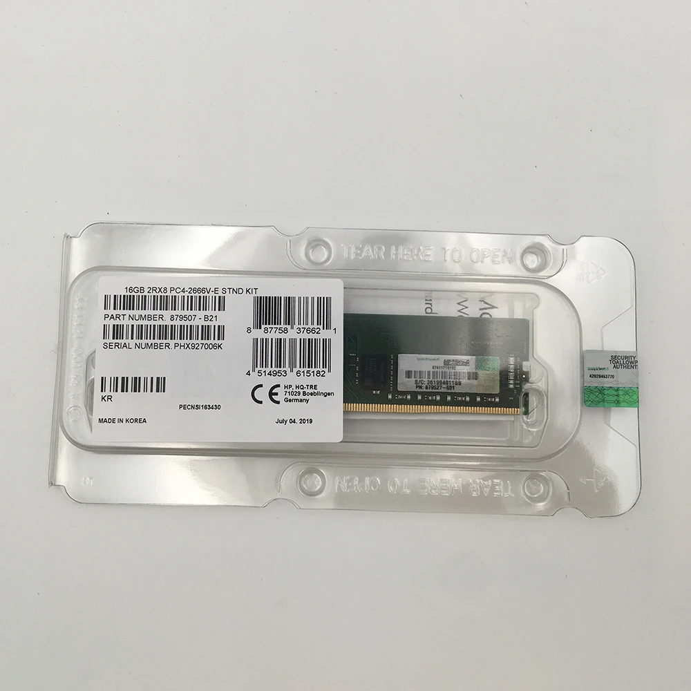 1 Stuks Nieuw Voor Hpe Ram 879507-b21 879527-091 P06773-001 16Gb Ddr4 2666 Ecc