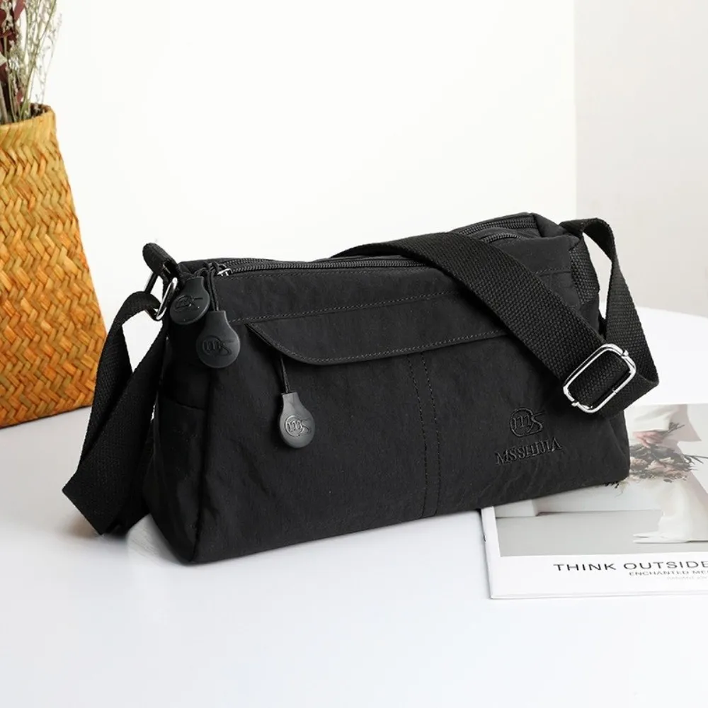 

New Nylon Crossbody Bag Multipocket Waterproof Phone Pouch Solid Color Lightweight Messenger Bag Women Shoulder Bags