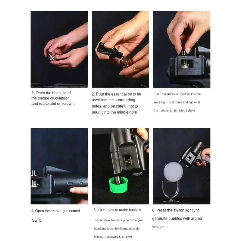 Cocktail Smoke Gun Bubble Gun Smoke Making Machine Smoke Gun Molecular Cuisine Coffee Bubble Machine