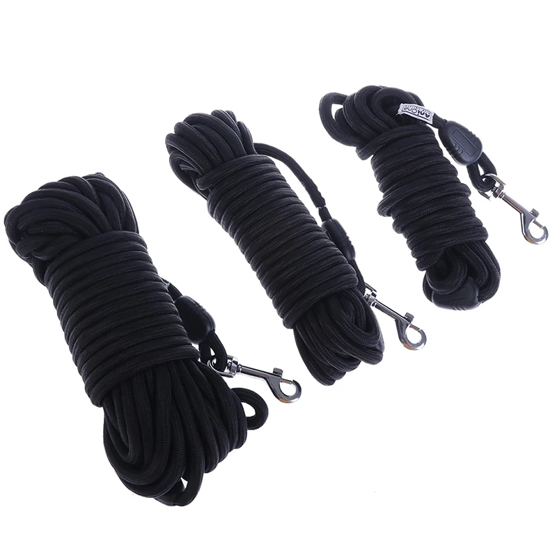 5M Black Nylon Dog Leash Long Tracking Round Rope Outdoor Walking Training Pet Lead Leashes For Medium Large Dogs