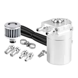 Universal Baffled Aluminum Oil Trap Reservoir Fuel Catch Tank With Air Filter Red Black Blue Silver Oil Catch Can Kit