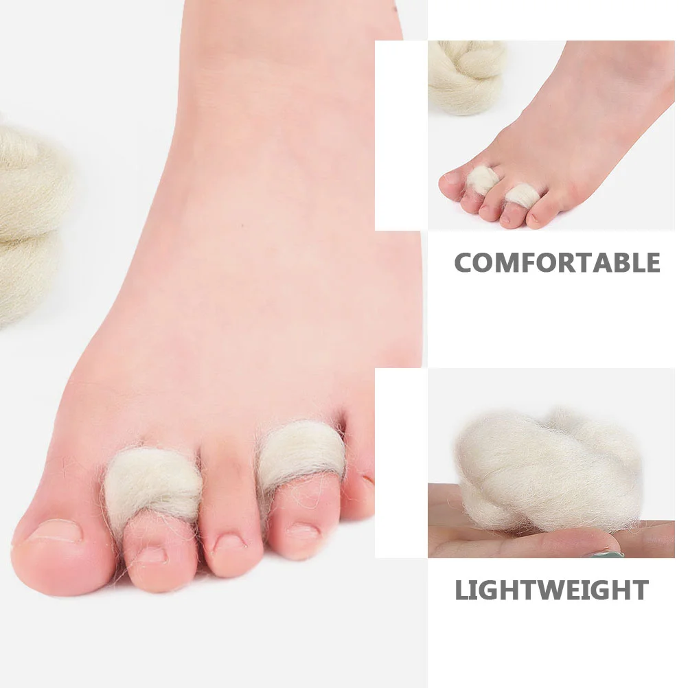 6 ชิ้นขนสัตว์ Toe Separator ป้องกัน Lambs Pad นุ่มกันกระแทกนุ่ม Breathable สําหรับนิ้วเท้าป้องกันแรงเสียดทานครอบคลุม