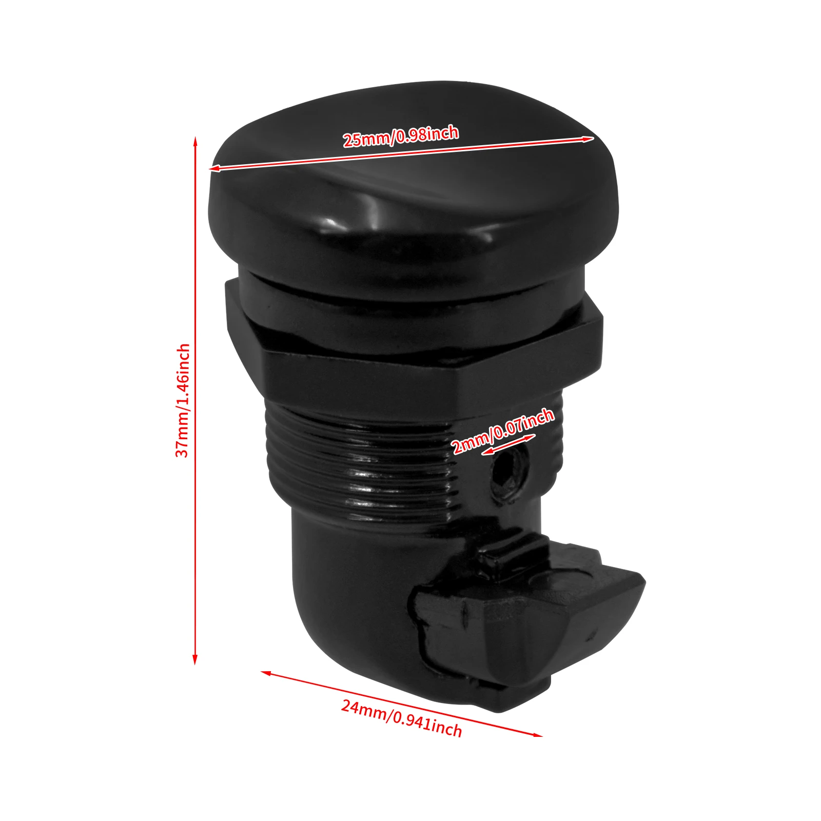 Motorcycle Black Fuel Door Latch Push Button Gas Cap For Harley Touring Street Road Electra Glide FLHT FLHX 1992-2025 - view 6