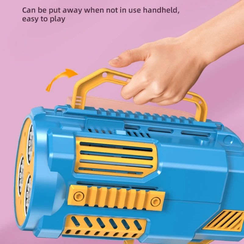 N Hole Electric Automatic Space Bubble Gun Toy for Children Outdoor Party Game Bubble Machine Gun with Sound Light Kids Gifts