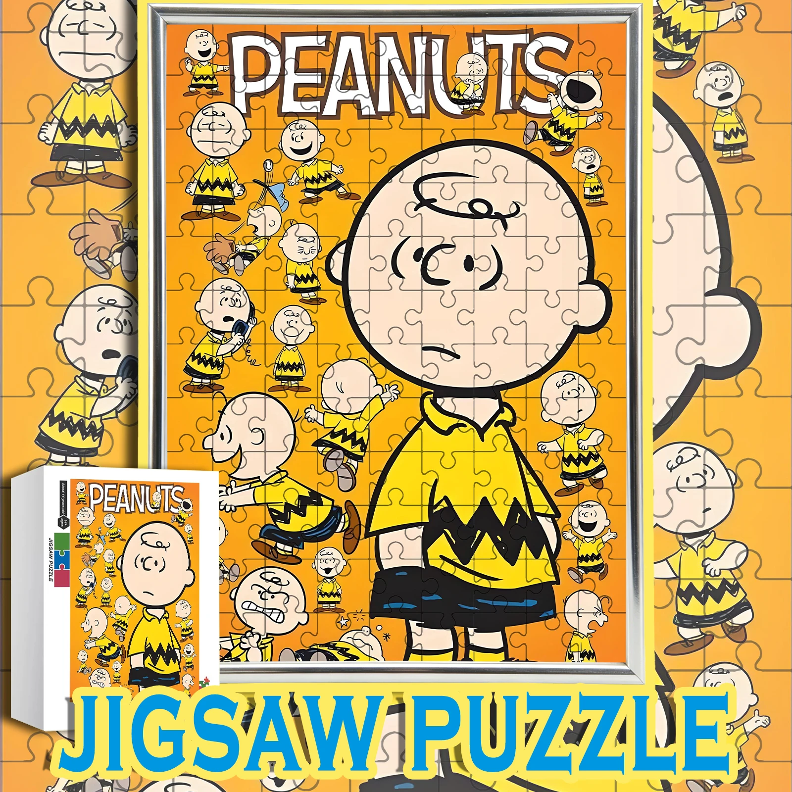 

Vibrant Orange Background Charlie Brown Scene Puzzle 108-1000pcs Home Decor