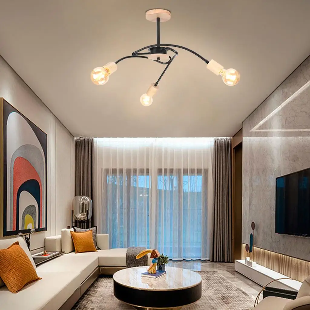 Modern Sputnik Chandelier Industrial Ceiling Light 3 Lights Ceiling Lamp Bedroom Living Room Kitchen Home Decor Lighting Fixture