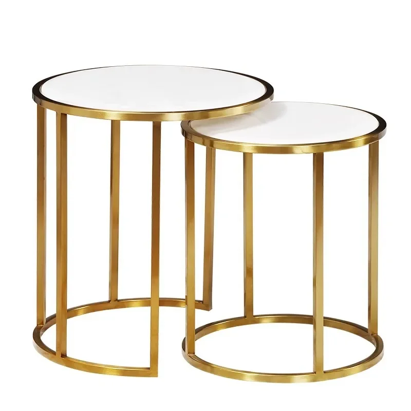 Luz moderna de luxo canto aço inoxidável alguns minimalista sala estar sofá lado alguns cantos borda mármore alguns combinações pequenas