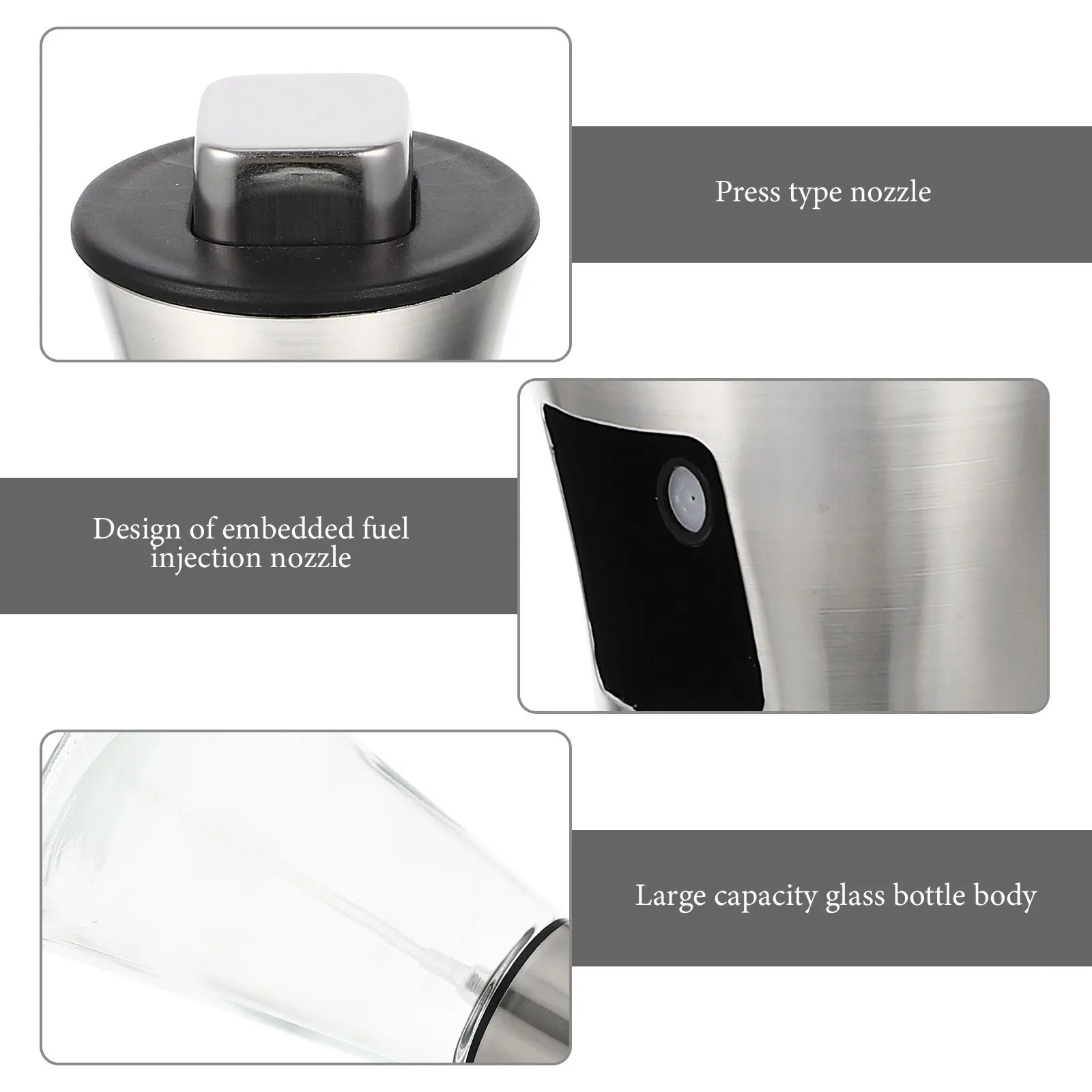 

Cooking Oil Sprayer Stainless Steel Glass Bottle Spray Type for Kitchen Grilling Baking Roasting Reusable Olive Vegetable Oil