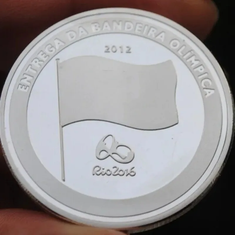 Silver glating Rio London Conference Commemorative Coin torch Badge Medal Souvenir  Arts Gifts Souvenir for collection