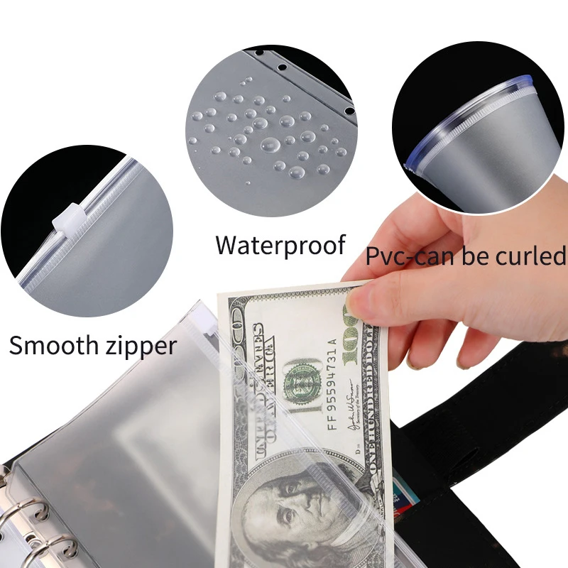 A6 Loose-leaf Notebook Binder New Budget Plan Notebook A6 Cash Envelope Saving Money 6 Holes Binder For Financial Management