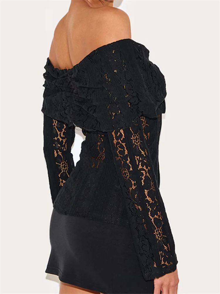 

CHRONSTYLE Women Slash Neck Off Shoulder Ruched Sweaters Tops Long Sleeve Slim Casual Knitted Pullovers Tops 2025 Ruched Jumpers