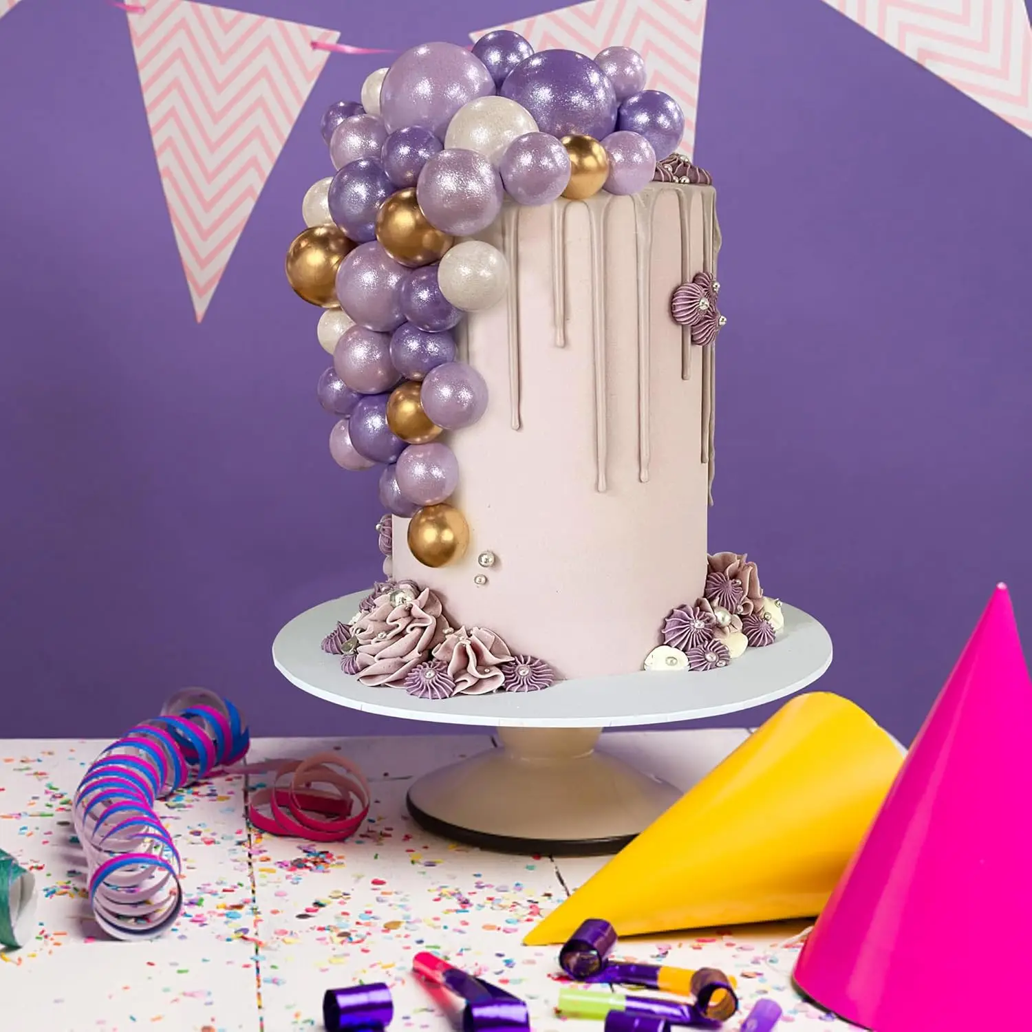 32 Stück Ball kuchen Picks bunte kugelförmige Kuchen deckel Perlen kugeln Cupcake Kuchen einsatz Topper für Geburtstags feier Hochzeits dekor – Detail 38