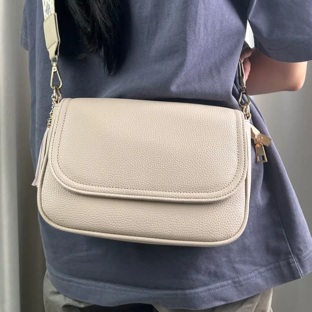 حقائب كروس صغيرة للنساء محافظ سرج عصرية مع حقيبة كتف من الجلد النباتي بشرابة
