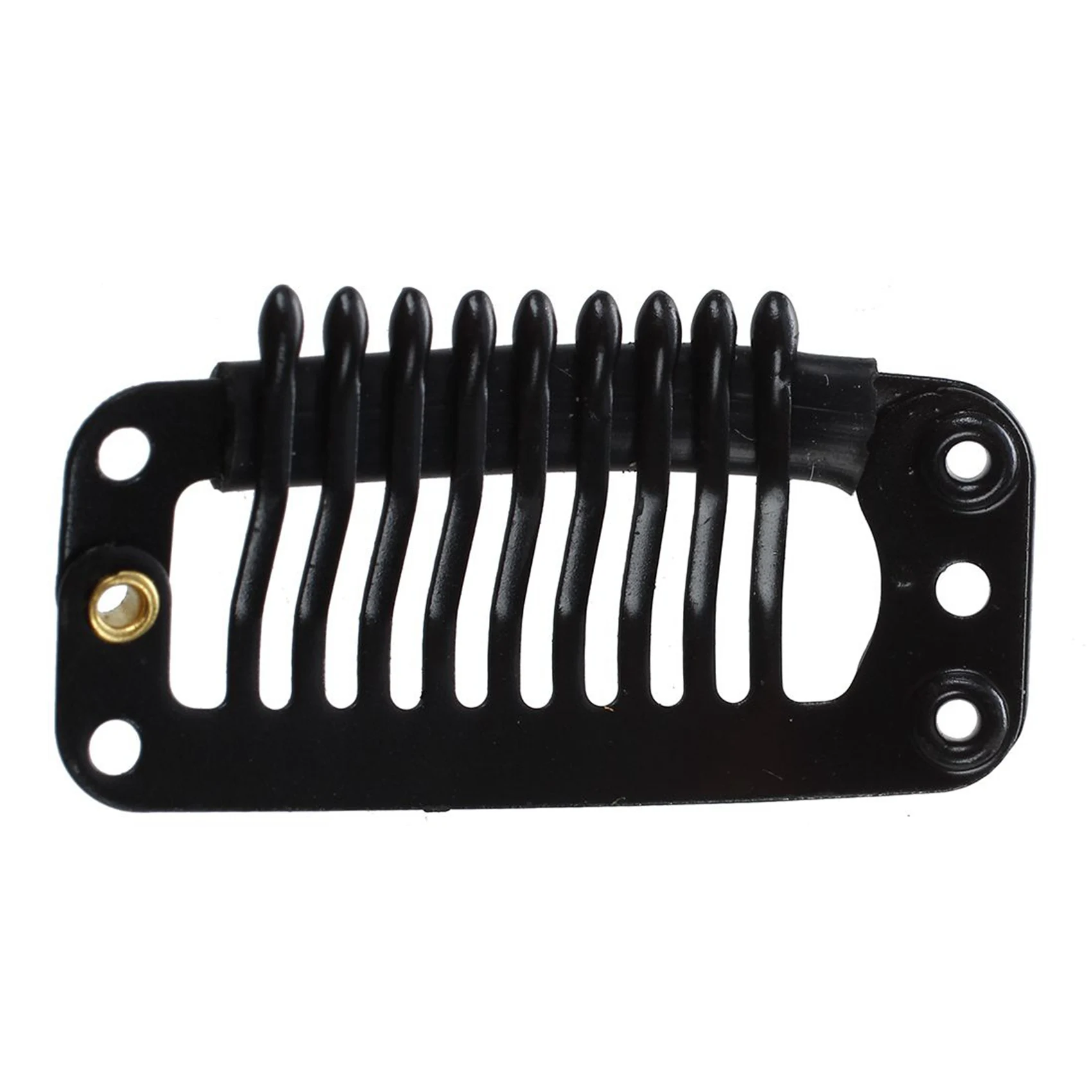 AA20-40Pcs Black Nine-Tooth Clip For Hair Extension Snap Clip For DIY Use(Black)32MM L