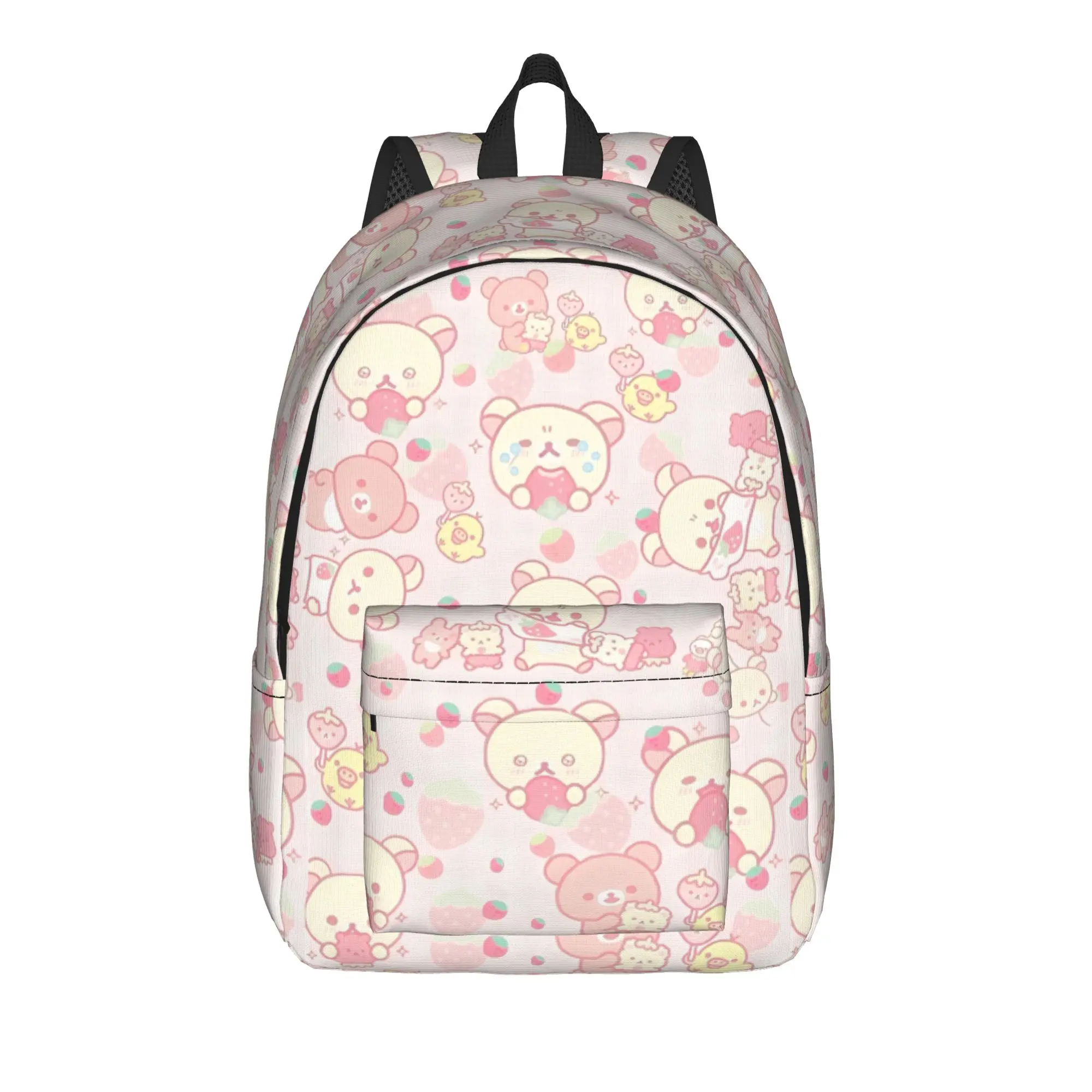 

Strawberry Korilakkuma Rilakkumas Cartoon Teenage Backpack Outdoor High School Work Daypack for Men Women College Shoulder Bag