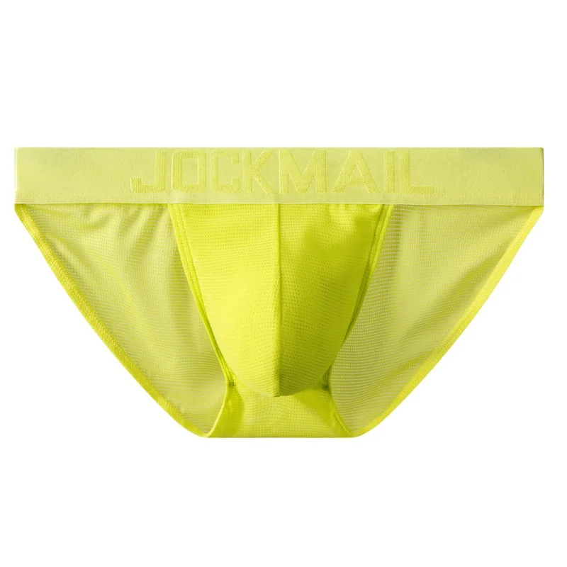 

Jockmail Mans Underwear Gay Brief Nylon Mesh Sexy Low Waist Ropa Interior Hombre Letter Embroidery Sissy Panties Male Lingerie