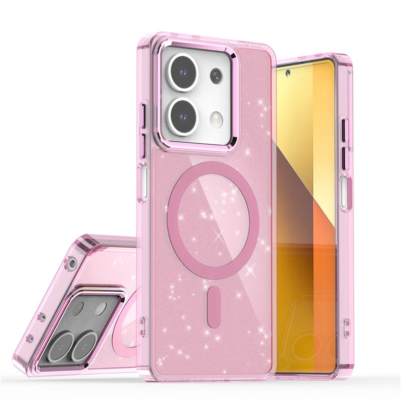 

New model suitable for RedmiNote13 ProWireless charging phone caseNote12Trendy Glitter Magnetic Shockproof Case
