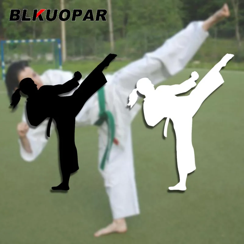 BLKUOPAR Karate Silhouette Car Stickers Die Cut Graffiti Decals Car Accessories Waterproof Sunscreen Scratch-Proof Graphics