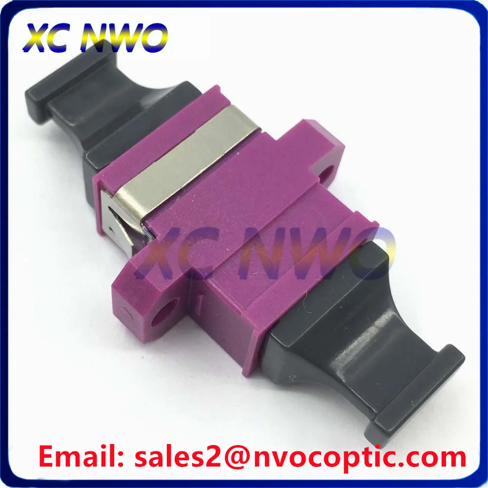MPO/MTP MM Fiber Optic Adapter Key UP to Down with Flange UP-DOWN Adaptor Pink OM4 Fiber Coupler Connector