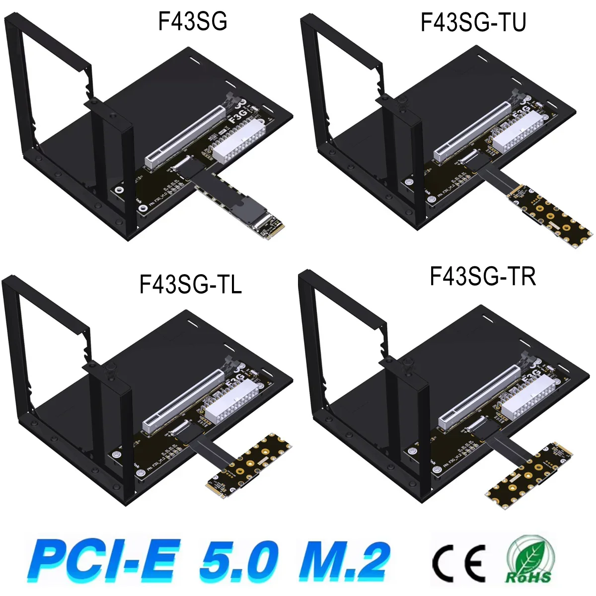 F3G 5.0 eGPU M.2 NVMe GPU Dock PCIe 5.0 x4 High Speed PC Notebook Laptop to External Video Graphics Cards M.2 M Key to PCI-E X16