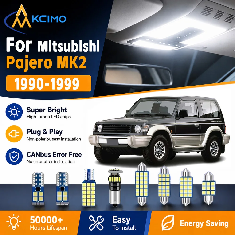 KCIMO 2 Colors LED Interior Light Kit For Mitsubishi Pajero MK2 1990-1999 Plug And Play Cabin Door Dome Lamp Auto Accessories