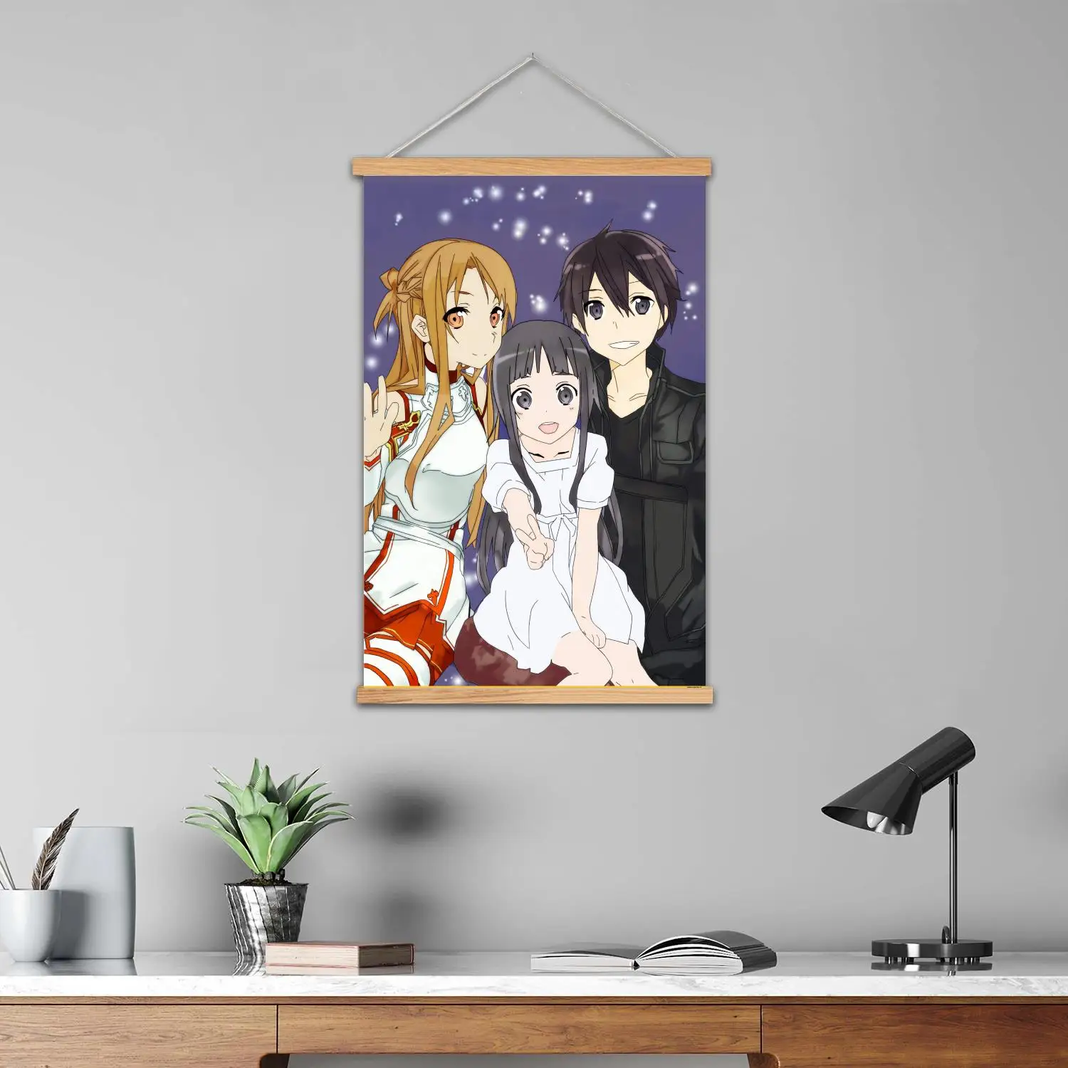 sword art online Framed Wall Painting Canvas Art Poster and Wall Art,  Modern Family Bedroom Decor,Decorative painting