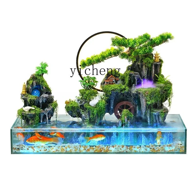 L8-12 Creative Fish Tank Rockery Flowing Water Wealth Ornament Mountain Circulating Water Landscape