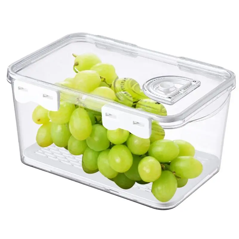 Airtight Bread Box Bread Container Storage Bin Food Storage Organizer Clear Bread Holder With Time Record & Drain Sandwich