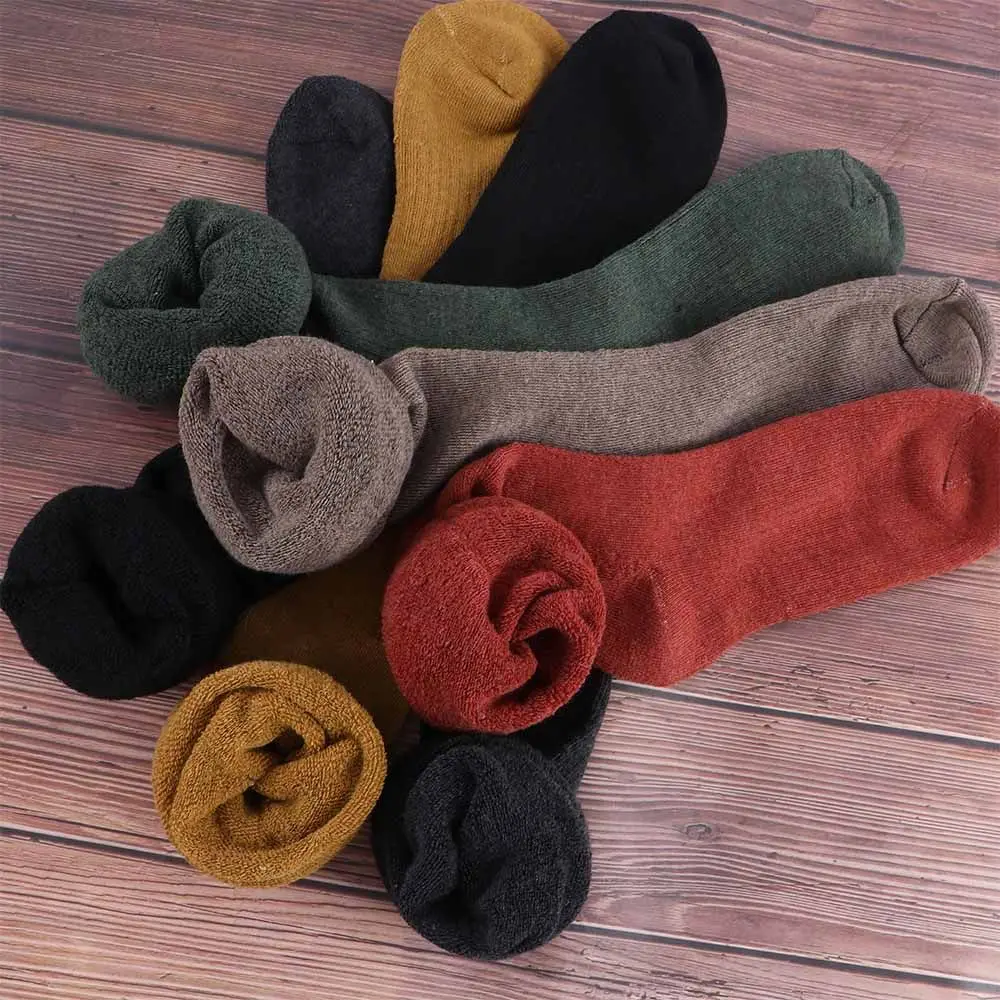 Elastic Trendy Wool Thicken For Girls Cotton Women Long Stockings Solid Color JK Stockings Above Knee High Socks