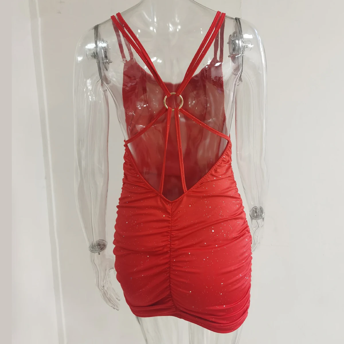 Été femmes Vintage décontracté mince robes Sexy dos nu sangle sans manches élégant fête Maxi Camis Midi Mini robe licou robes