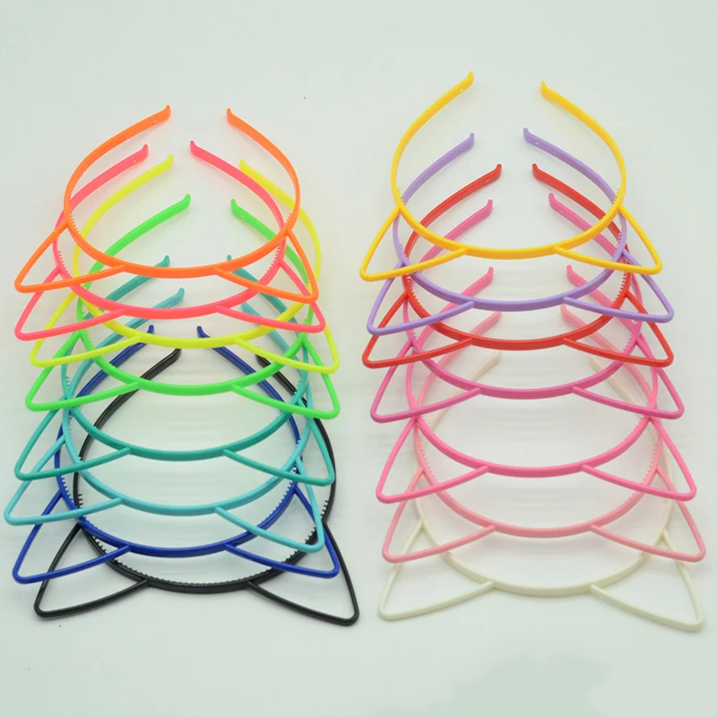 

12PCS Colorful Kids Cat Ears Hair Headbands Princess Plastic Hairbands Party Hair Hoops Accessories Boho Headwear Girls