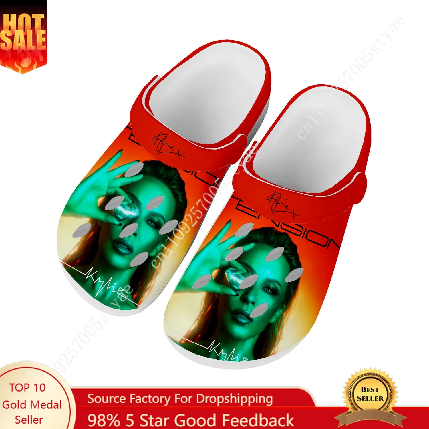 Kylie Minogue Sandals Mens Women Water Shoes Home Garden Clogs Custom Made Beach Bath Breathable Hole Slippers