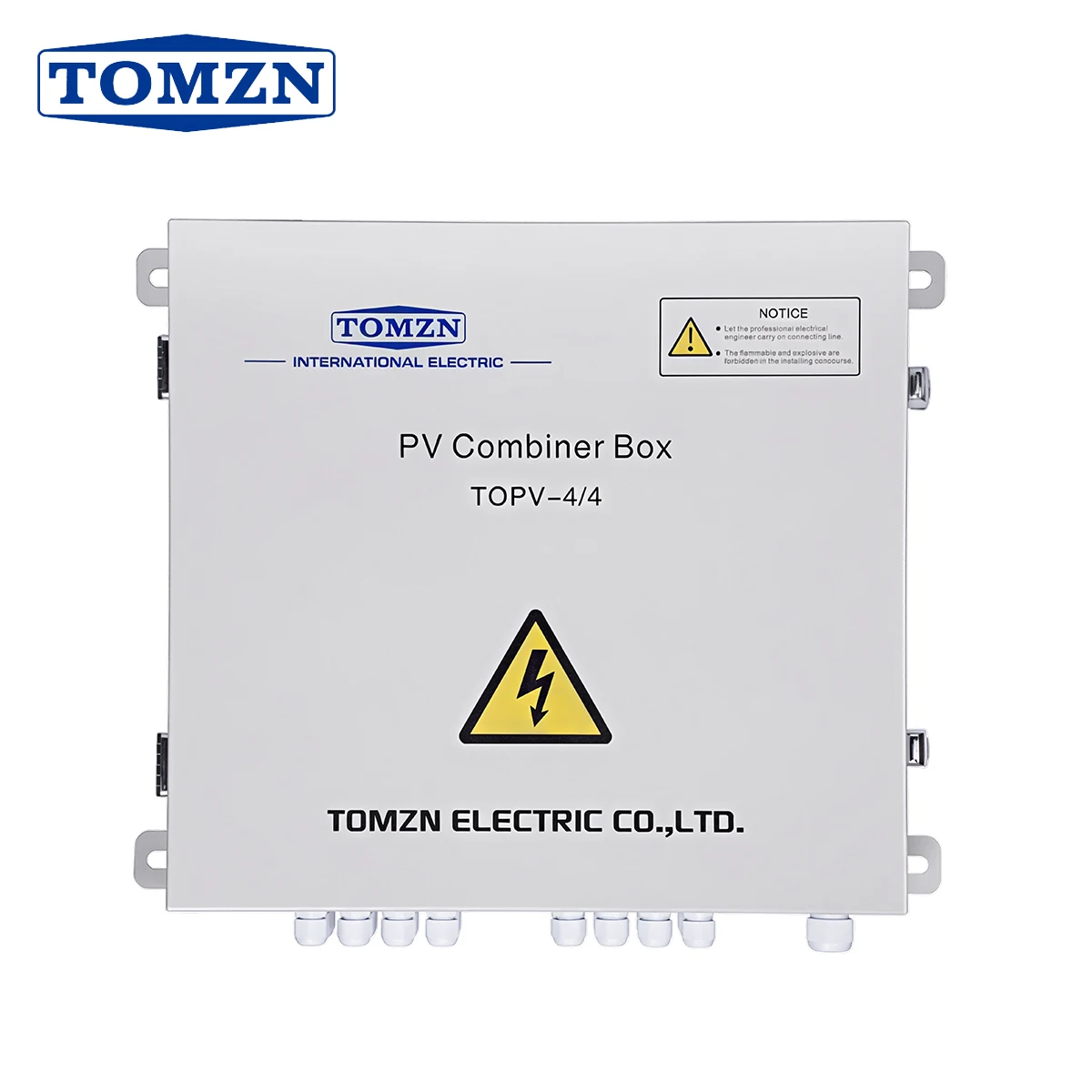 TOMZN 4-String Pre-wired Solar PV Combiner Box1000V DC with MCB Fuse3P SPD IP65 Outdoor Waterproof Metal Enclosure All-in-One