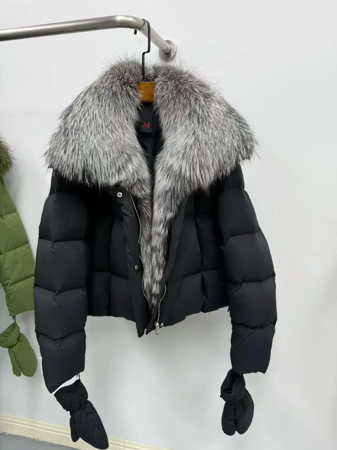 معطف شتوي بياقة من الفرو بغطاء للرأس من Jaet للسيدات من ort Thiened Faionable كوري Sle للتنقل سترة واقية من الرياح #4