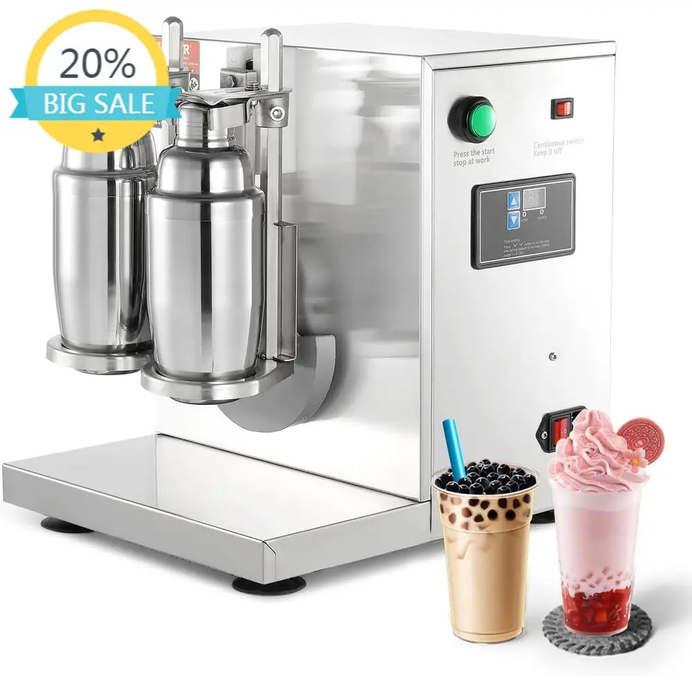 

Регулируемый блендер для молочного чая с таймером и 2 стаканами из нержавеющей стали объемом 750 мл для приготовления бабл-чая, соков и многого другого