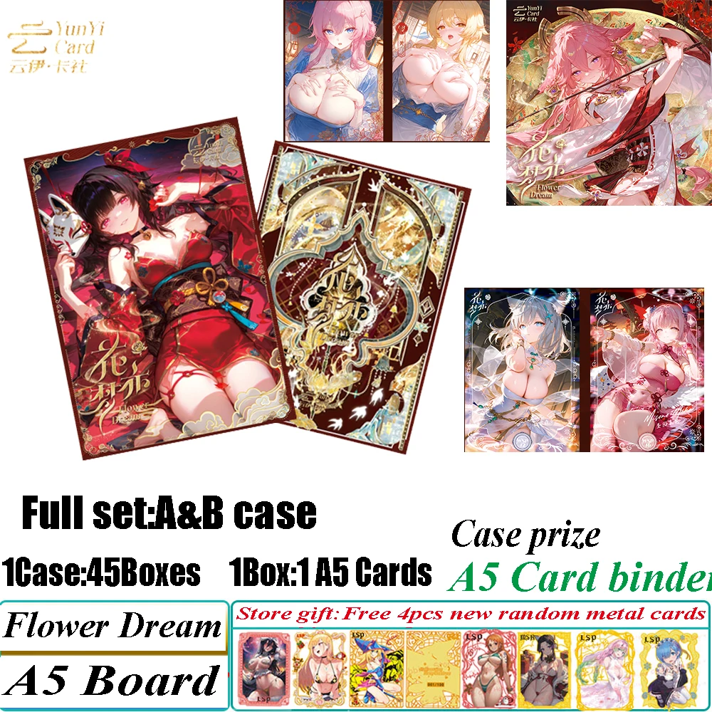 

YunYi Card Flower Dream A5 Size Collection Card Happy Hobby Spicy Waifu Board Doujin Booster Box Hutao Ganyu Rare Card Toy Gift