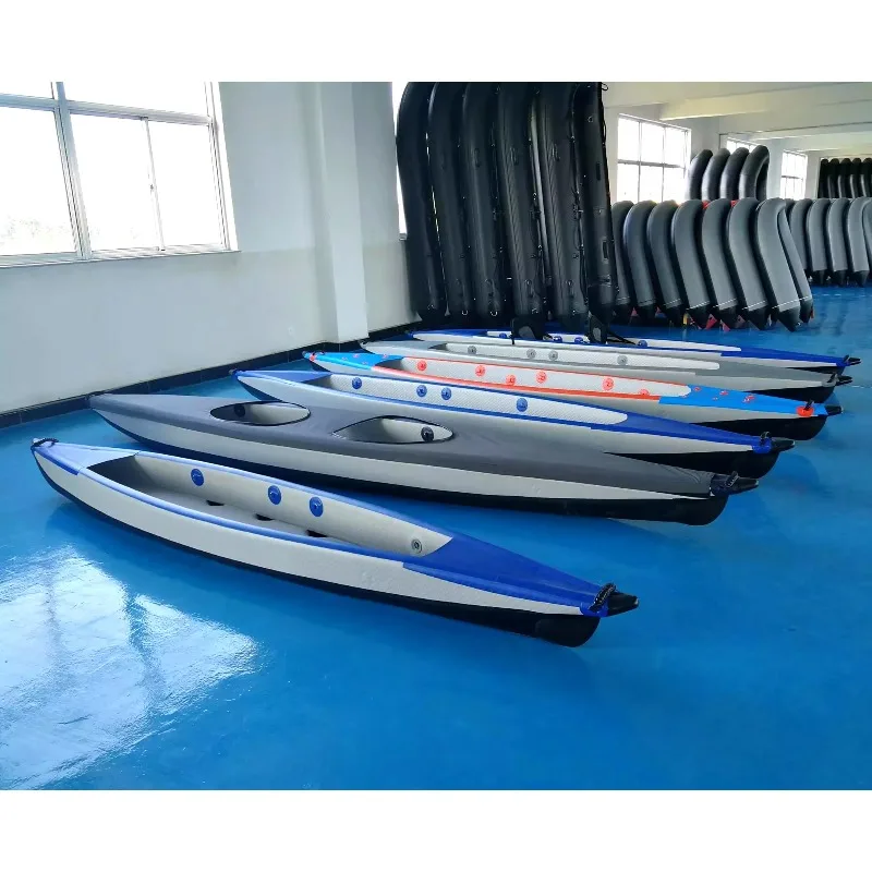 High Quality 3-Person Folding PVC Drop Stitch Inflatable Kayak for Fishing and Drifting on Lake Outdoor Rowing Boat