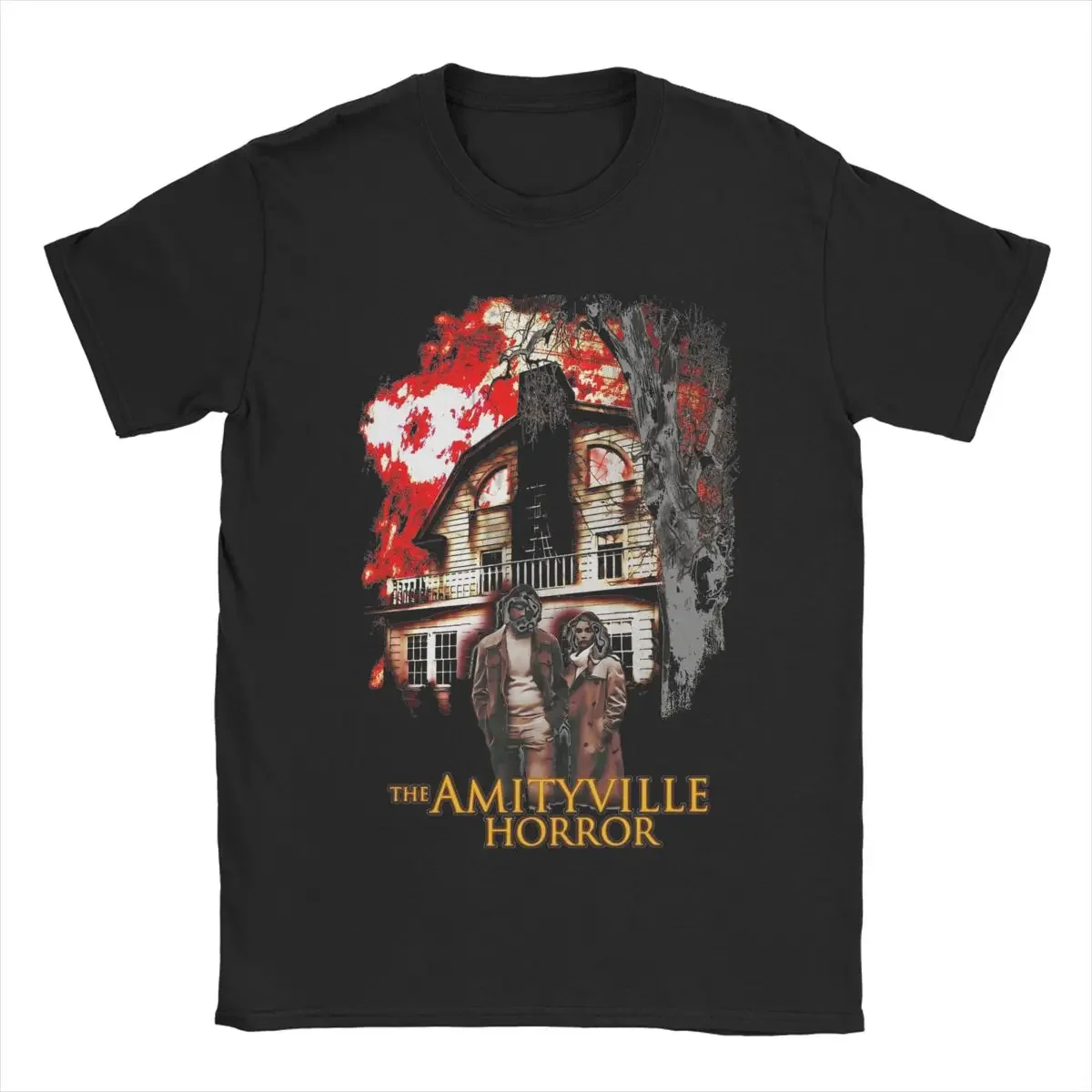 Men's T-Shirt The Amityville Horror Movie Funny Pure Cotton Tee Shirt Short Sleeve T Shirts Crew Neck Tops Birthday Gift