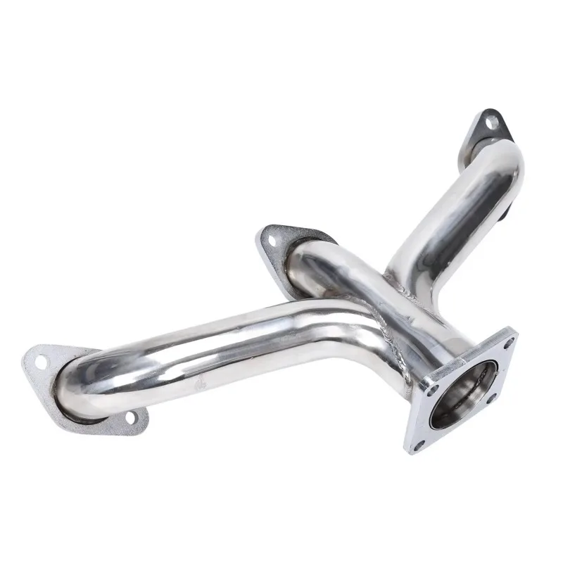 1932-53 pickup truck flat he-ad V8 EH28161 short center dump exhaust manifold with n-ew stainless steel pipe