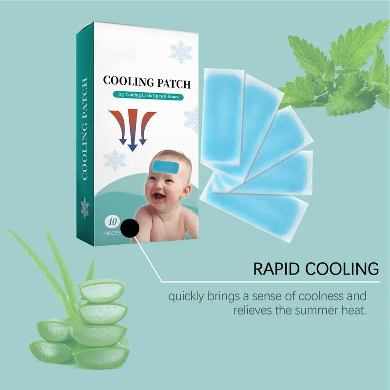 Fever Cooling Pads For Kids Cooling Relief Fever Reducer 10 Sheets Natural Soft Gel Sheets For Kids Discomfort And Headache