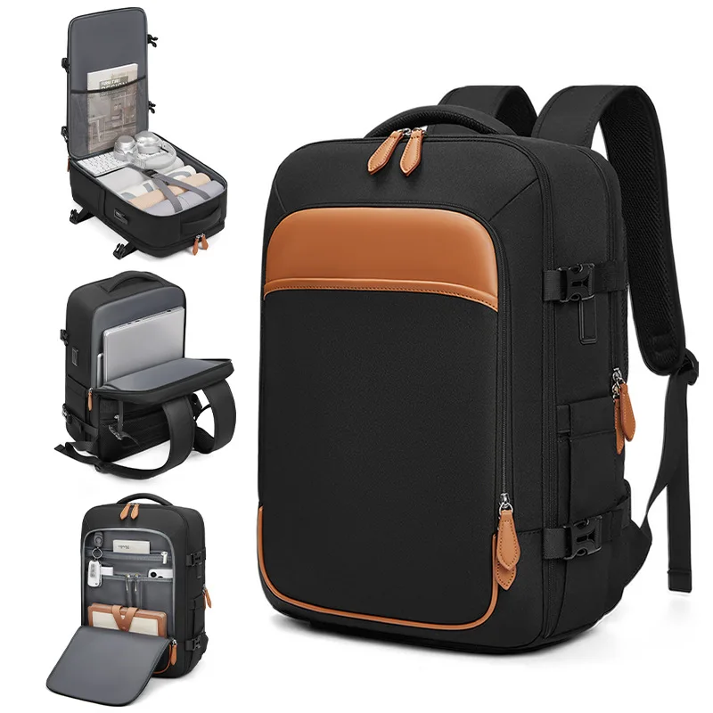 

Travel Backpack Expanded Hiking Backbag Business USB Charging 17 Inch Laptop Backpack Waterproof School Backpack With Shoe Bag